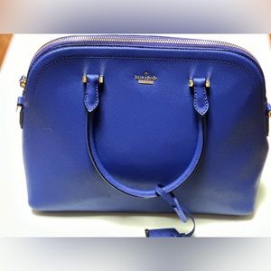 Kate Spade Bright Blue Leather Purse with optional shoulder strap